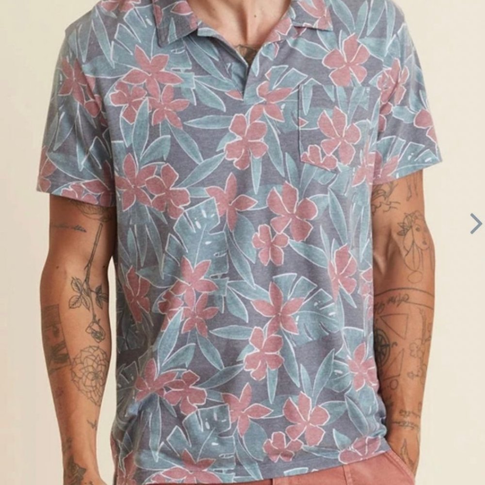 MARINE LAYER PRINT HAWAII POLO